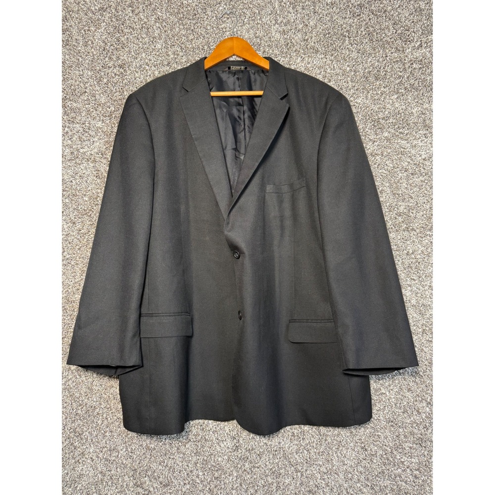 Caravelli Mens Oxford 2B Suit Jacket Black‎ Superior 150s Blazer 52L
